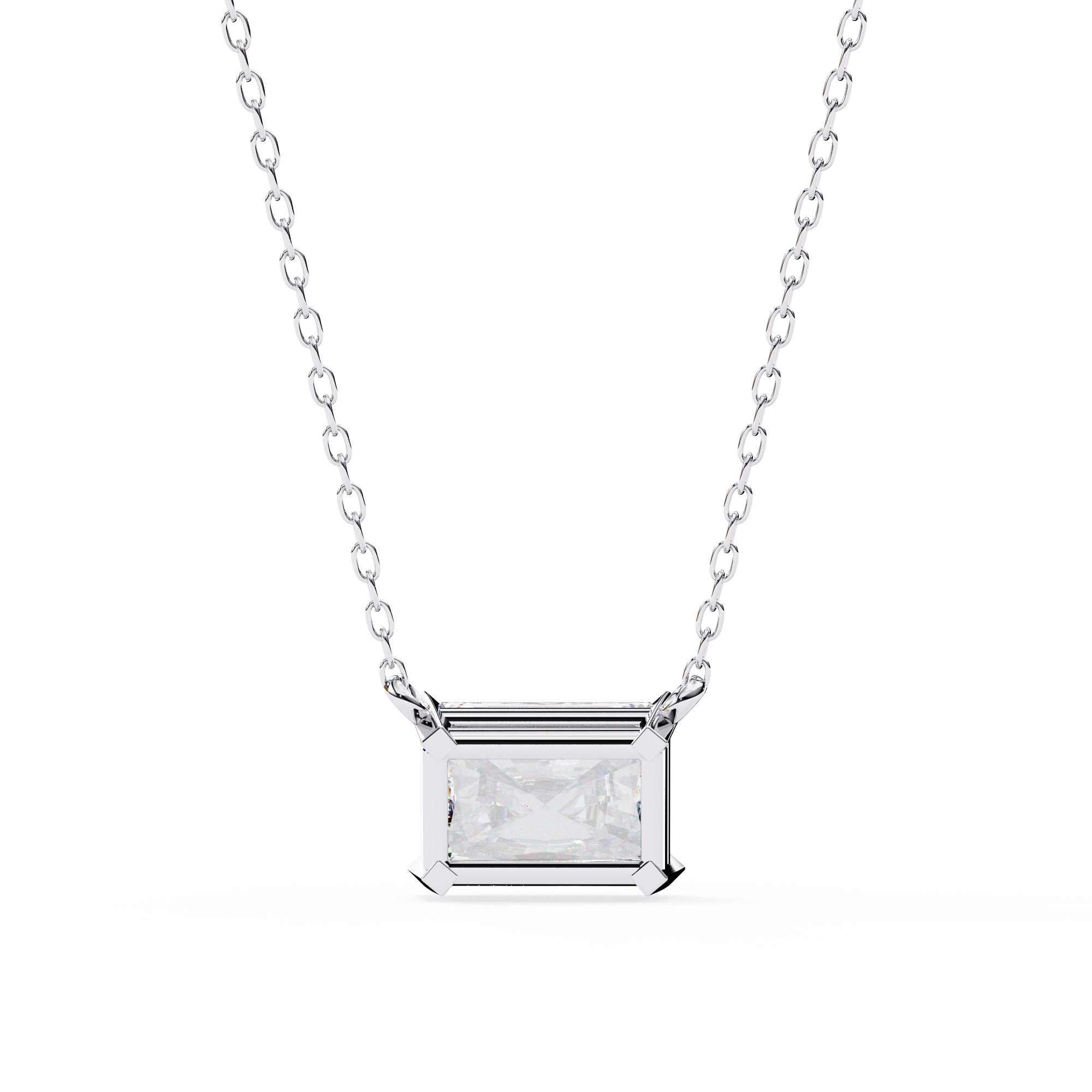 Solitairekart 1.95ct Horizontal Radiant-Cut Natural Diamond Solitaire Pendant